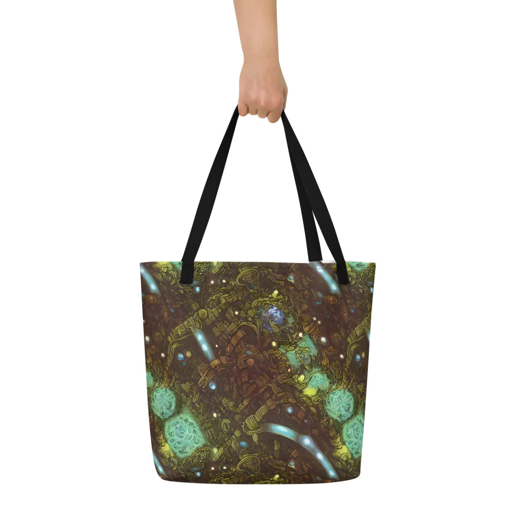 Bioluminescent Engine on Large Tote Bag W/ Pocket — Front