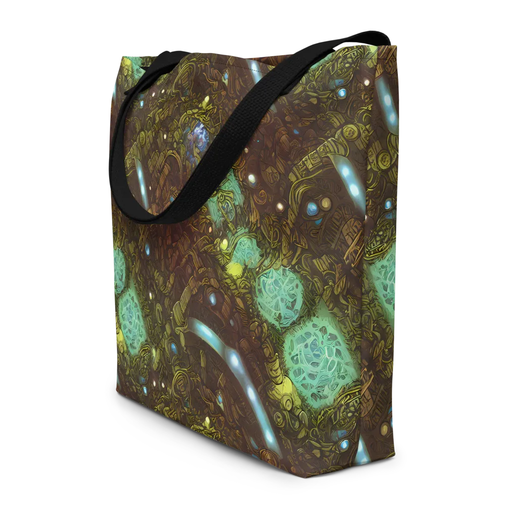Bioluminescent Engine on Large Tote Bag W/ Pocket — Front