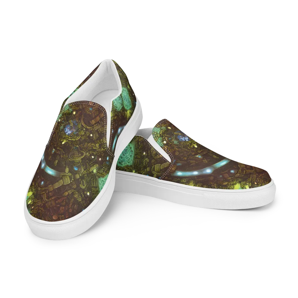 Bioluminescent Engine on Women's Slip-On Canvas Shoes — Left Front