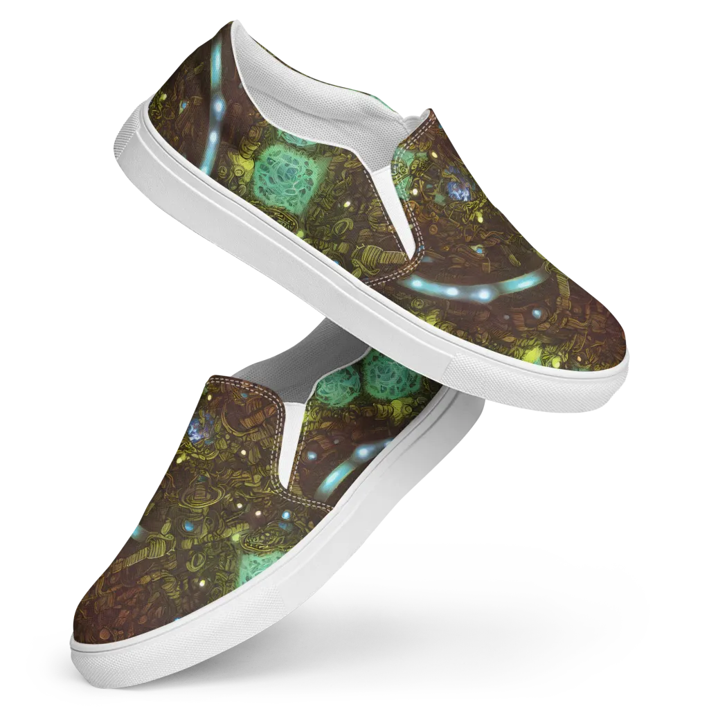 Bioluminescent Engine on Women's Slip-On Canvas Shoes — Front