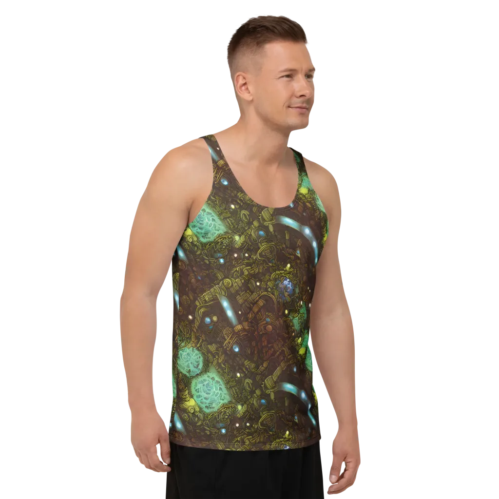 Bioluminescent Engine on Men's Tank Top — Right Front