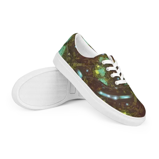 Bioluminescent Engine on a Men's Lace-Up Canvas Shoes