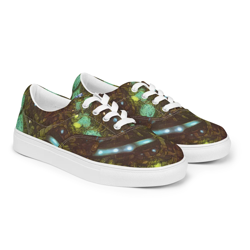Bioluminescent Engine on Men's Lace-Up Canvas Shoes — Right Front