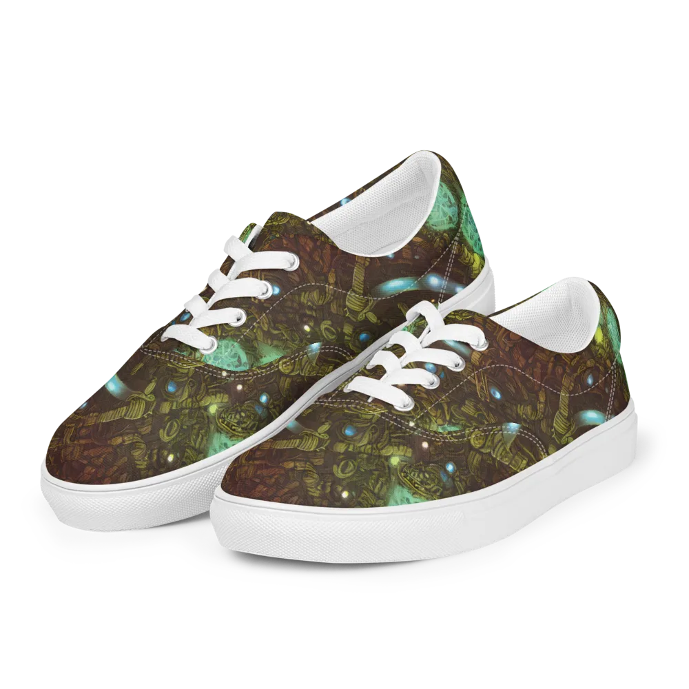 Bioluminescent Engine on Men's Lace-Up Canvas Shoes — Left Front