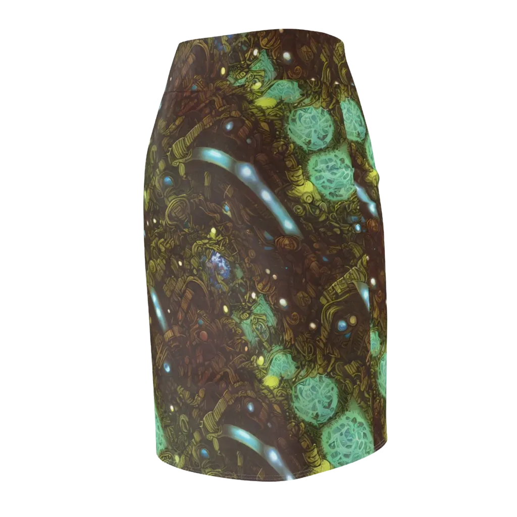 Bioluminescent Engine on Pencil Skirt — Back Side