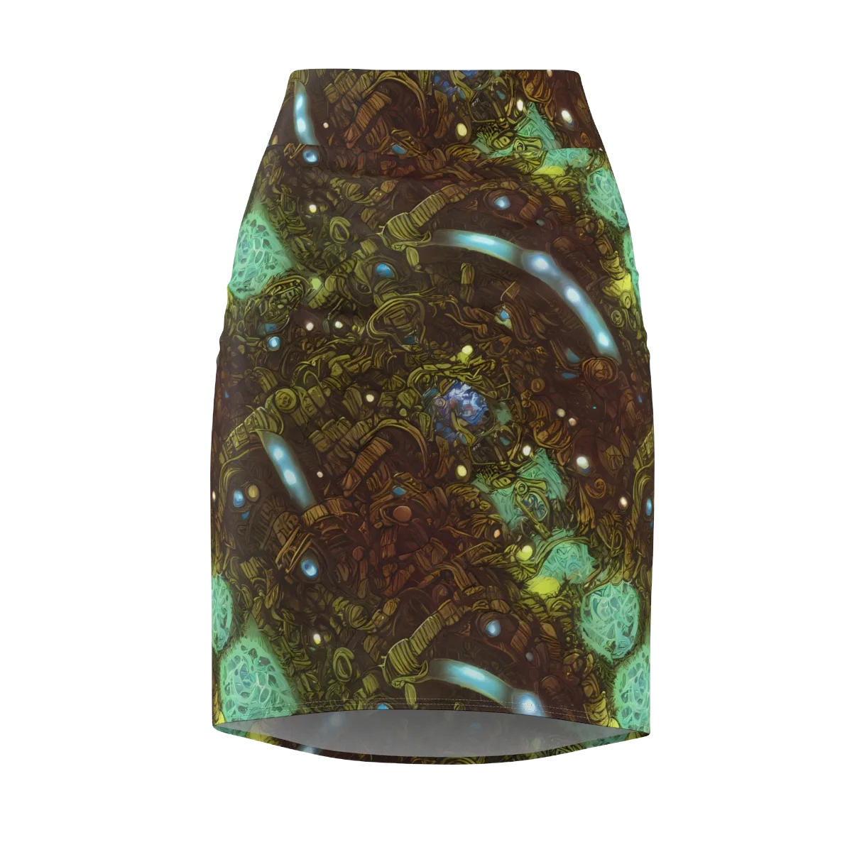Bioluminescent Engine on Pencil Skirt — Front
