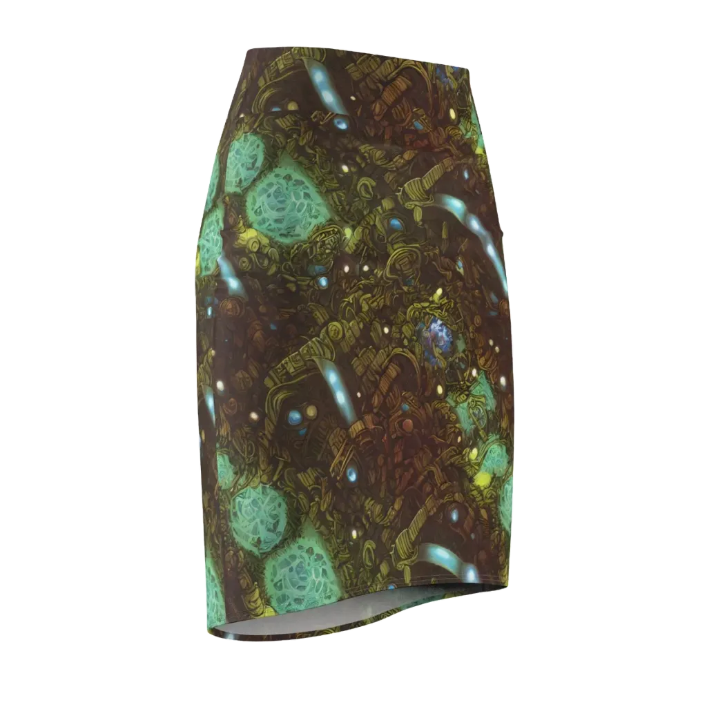 Bioluminescent Engine on Pencil Skirt — Front Side