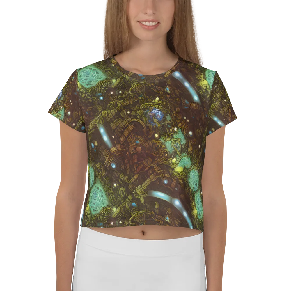 Bioluminescent Engine on Crop Tee — Front