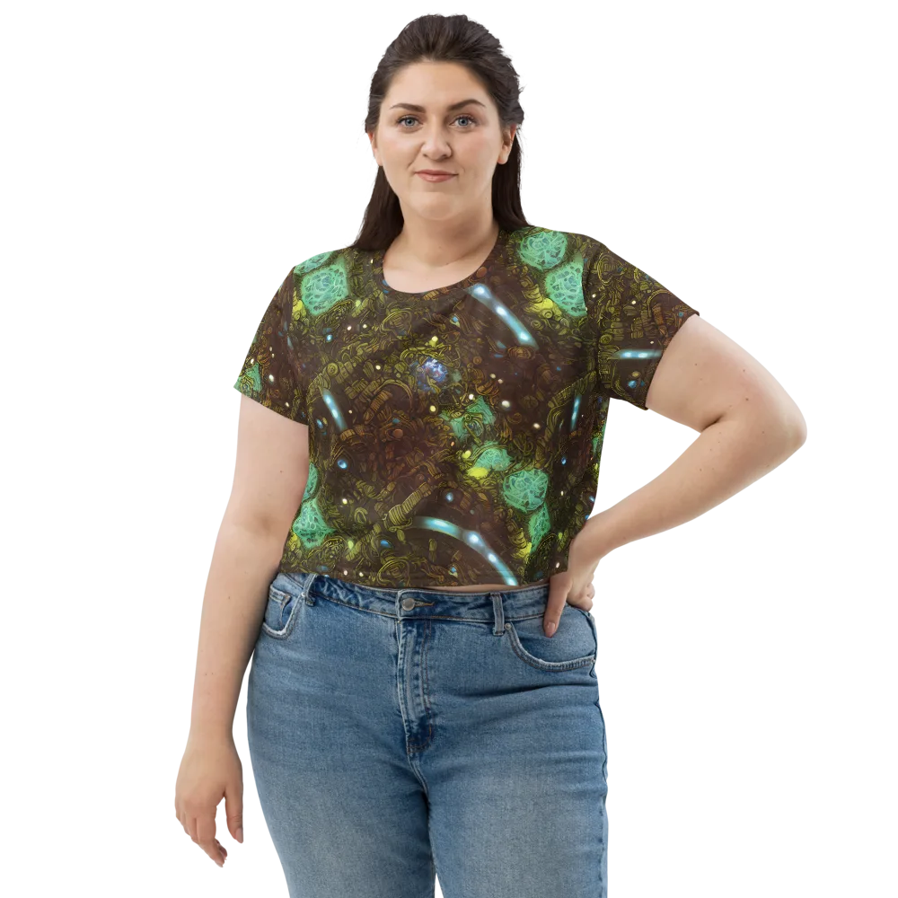 Bioluminescent Engine on Crop Tee — Front