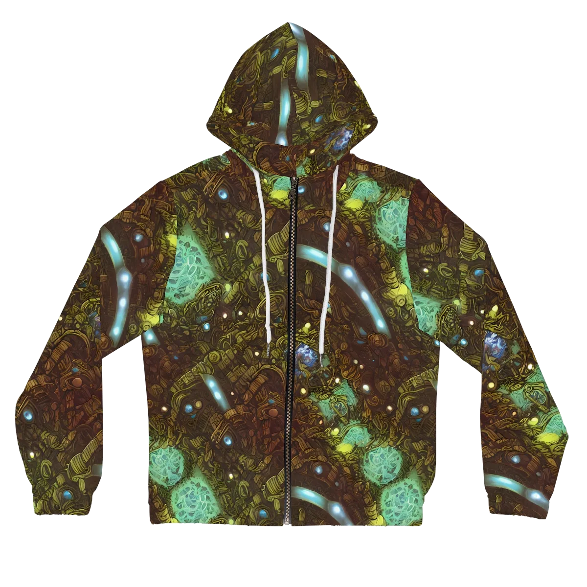 Bioluminescent Engine on Women's Full-Zip Hoodie — Front