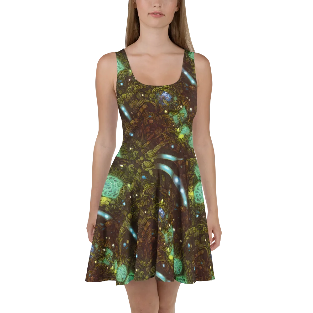 Bioluminescent Engine on Skater Dress — Front