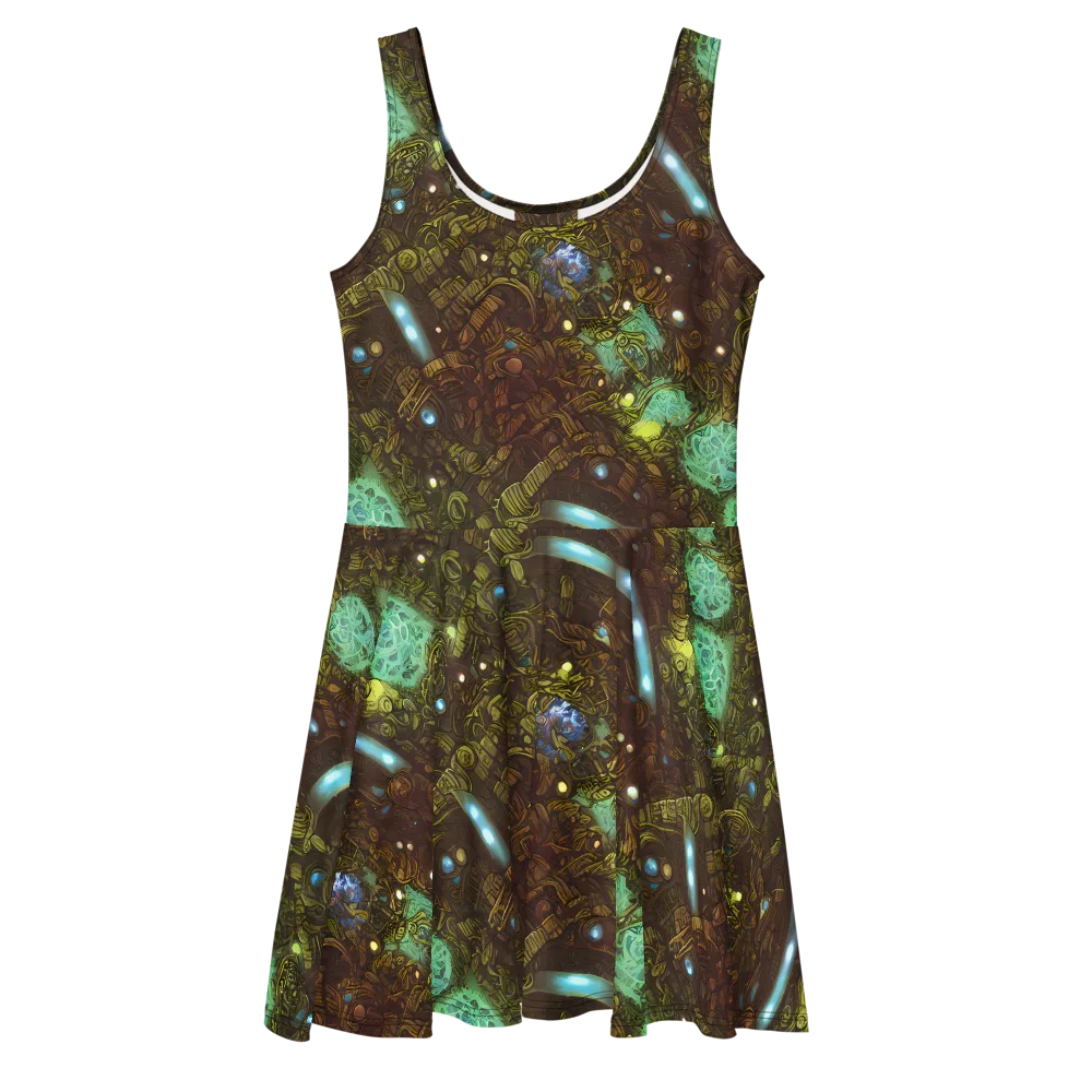 Bioluminescent Engine on Skater Dress — Front
