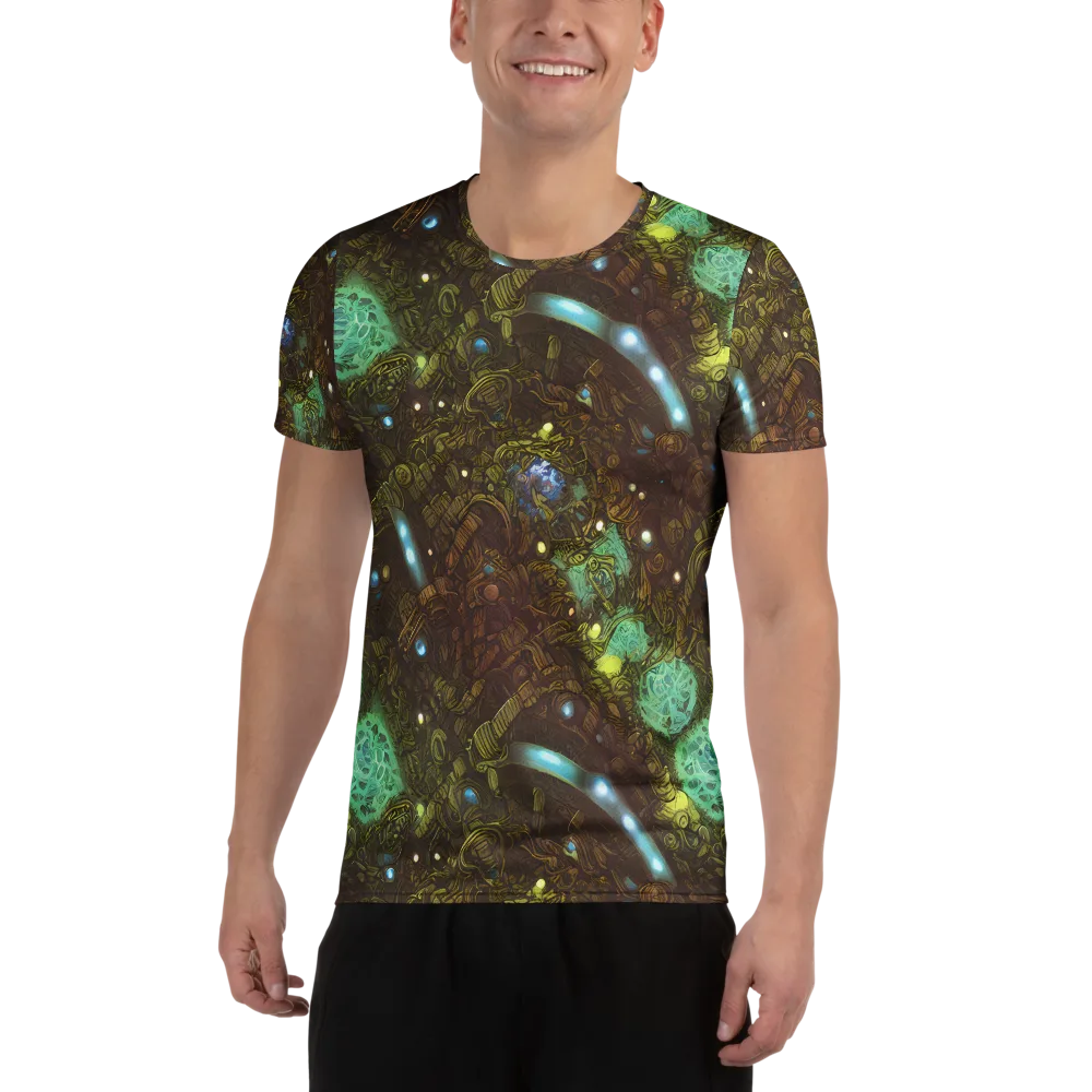 Bioluminescent Engine on Men's Athletic T-Shirt — Front