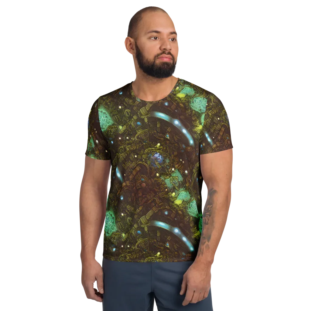 Bioluminescent Engine on Men's Athletic T-Shirt — Front