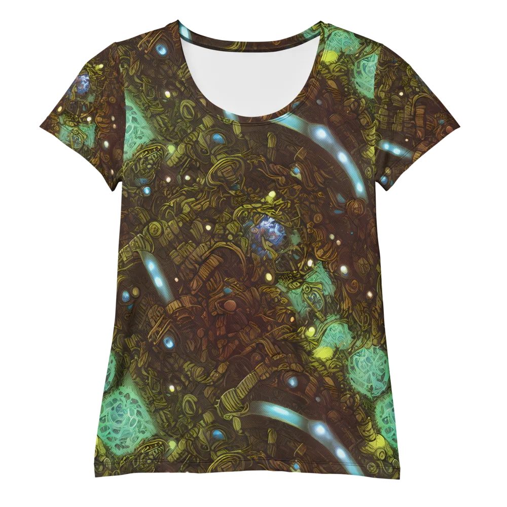 Bioluminescent Engine on Women's Athletic T-Shirt — Front