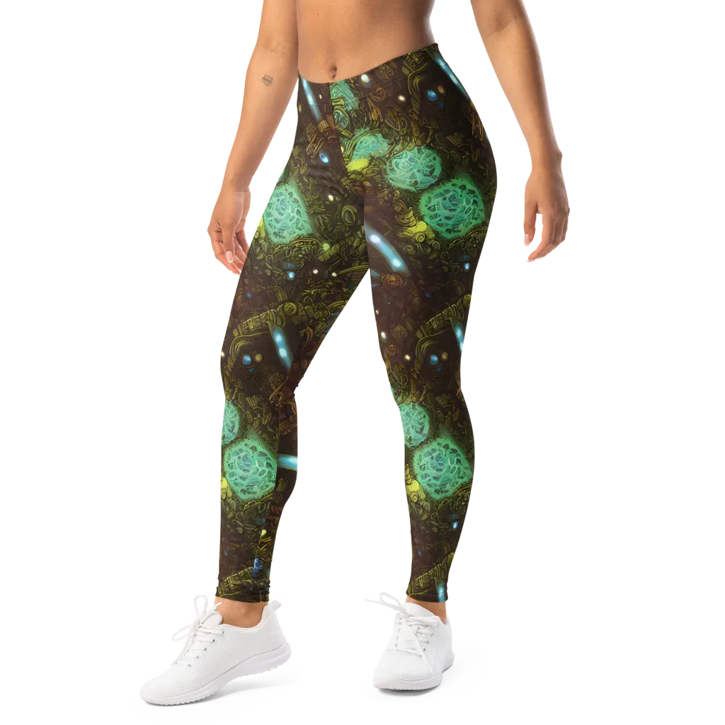 Bioluminescent Engine on Leggings — Left Front