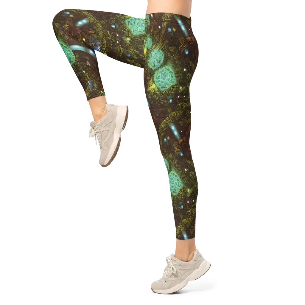 Bioluminescent Engine on Leggings — Left