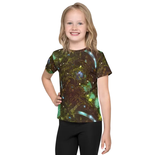 Bioluminescent Engine on a Kids Crew Neck T-Shirt