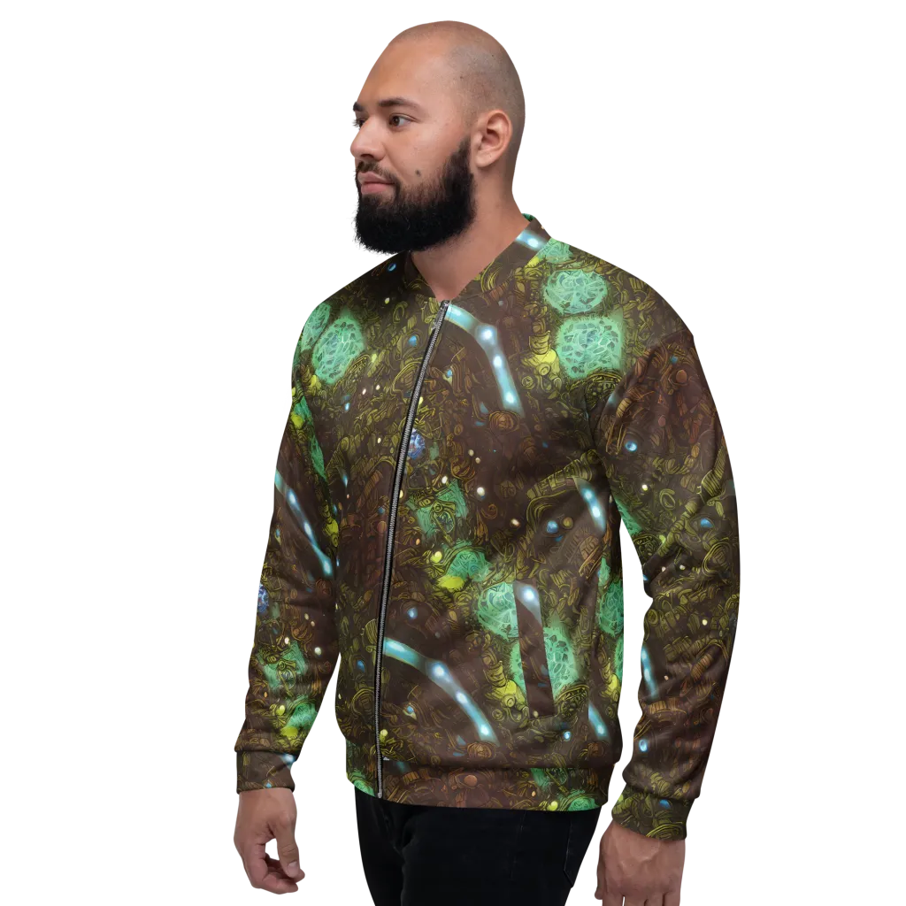 Bioluminescent Engine on Bomber Jacket — Left
