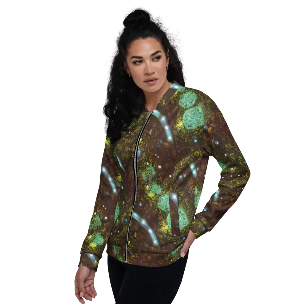 Bioluminescent Engine on Bomber Jacket — Left