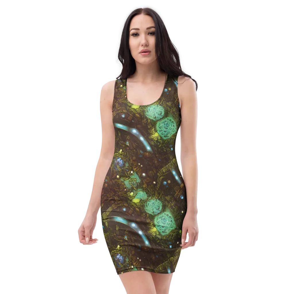 Bioluminescent Engine on Bodycon Dress — Front