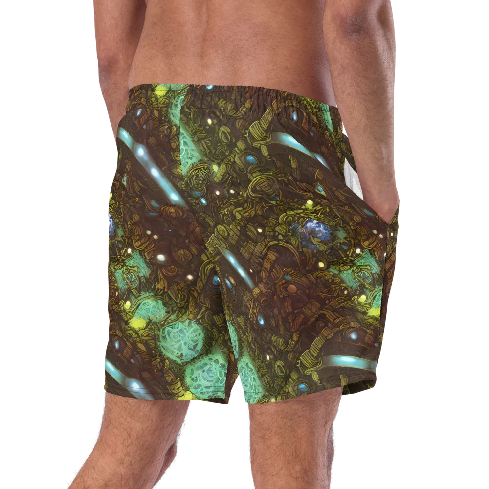 Bioluminescent Engine on Swim Trunks — Right Back