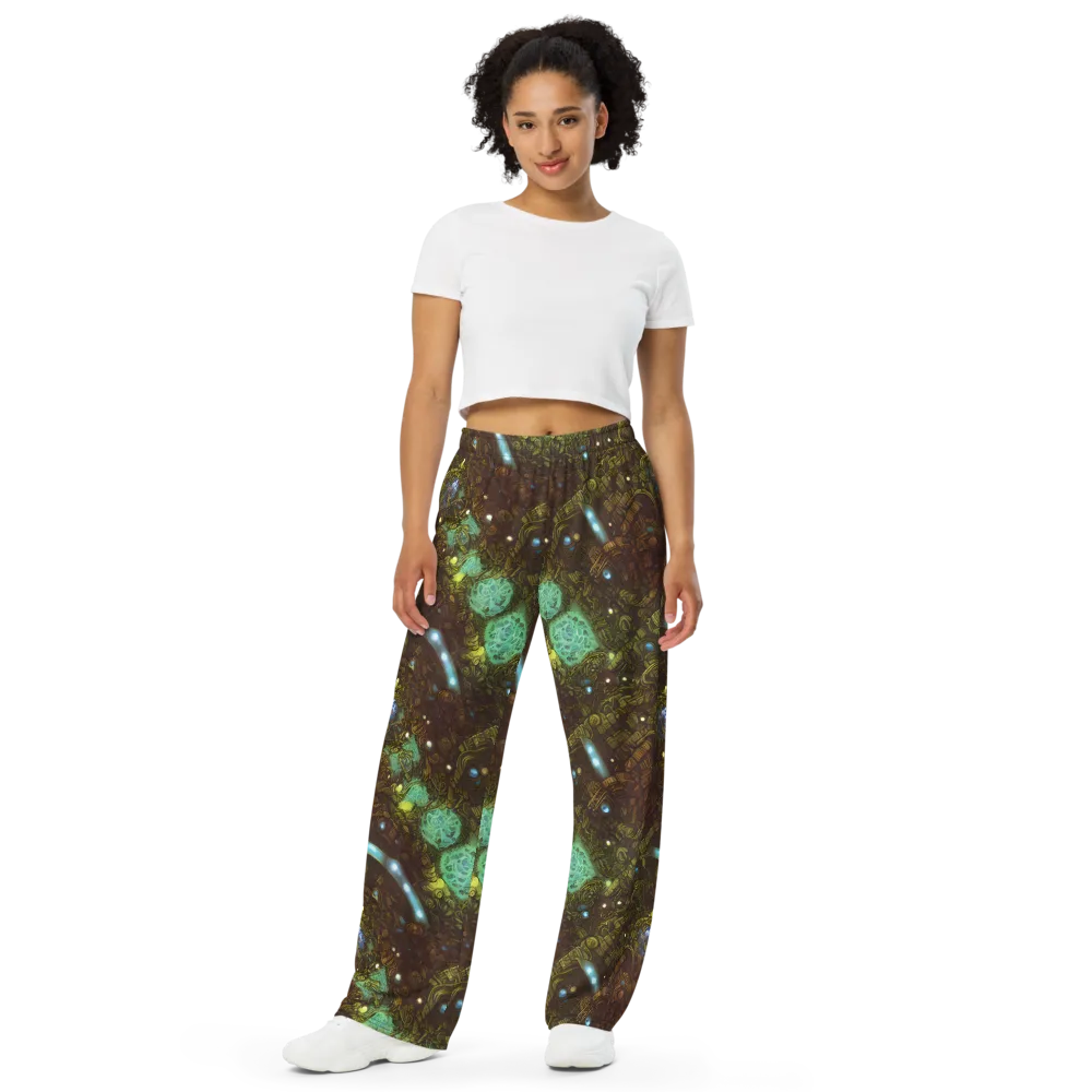 Bioluminescent Engine on Wide-Leg Pants — Front