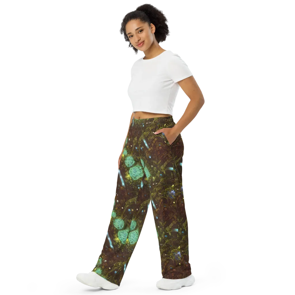 Bioluminescent Engine on Wide-Leg Pants — Left Front
