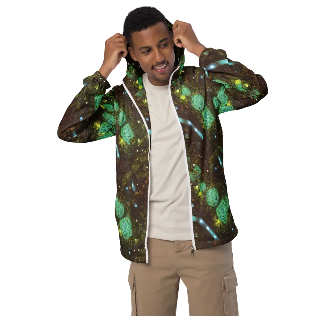 Bioluminescent Engine on Men's Windbreaker — Front