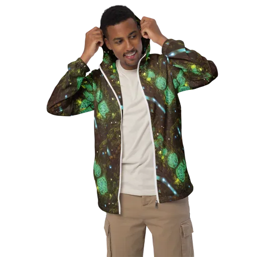Bioluminescent Engine on a Men's Windbreaker