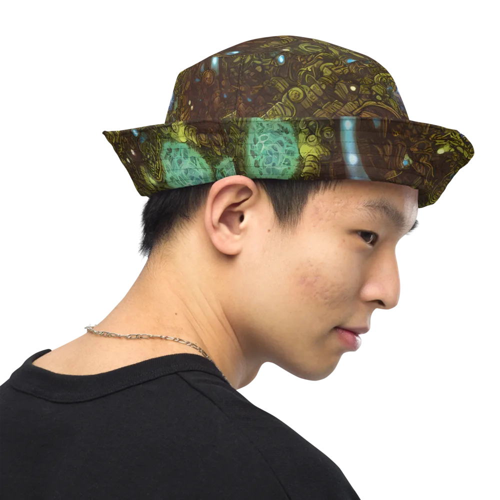Bioluminescent Engine on Reversible Bucket Hat — Right Outside