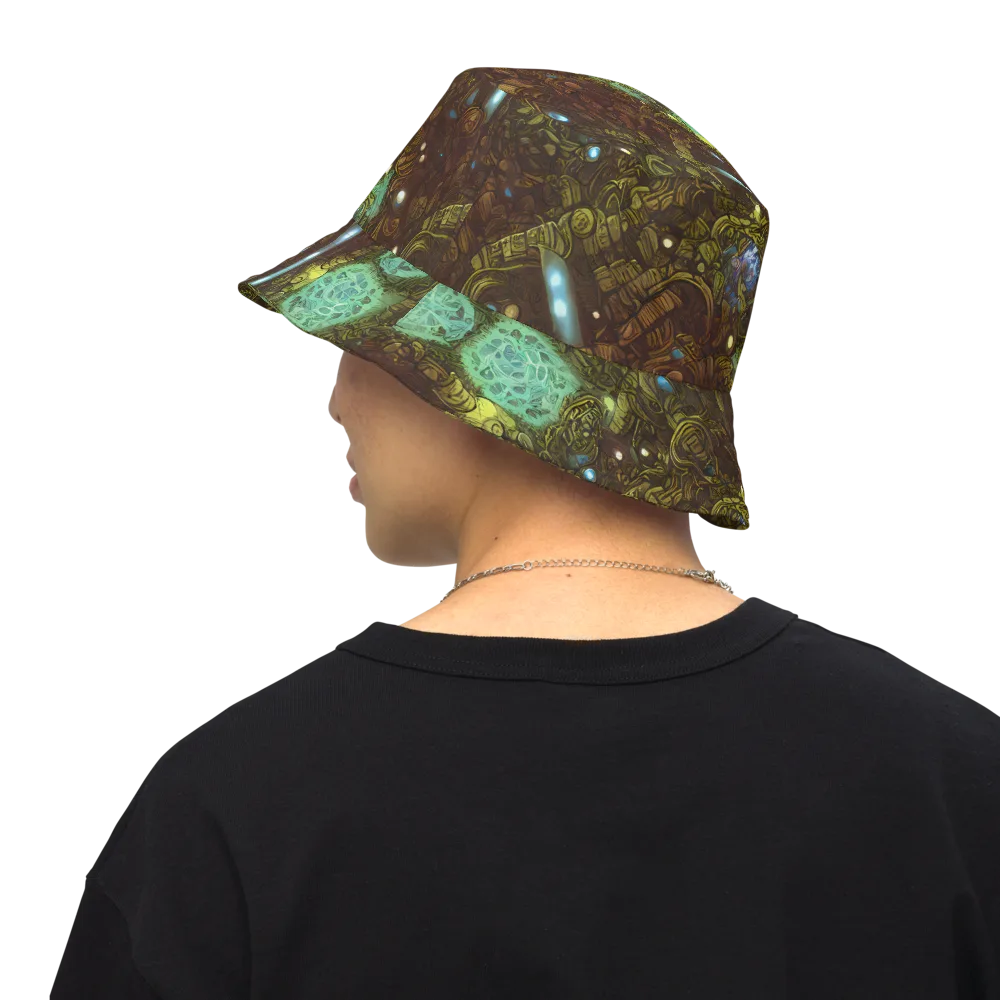 Bioluminescent Engine on Reversible Bucket Hat — Back Inside