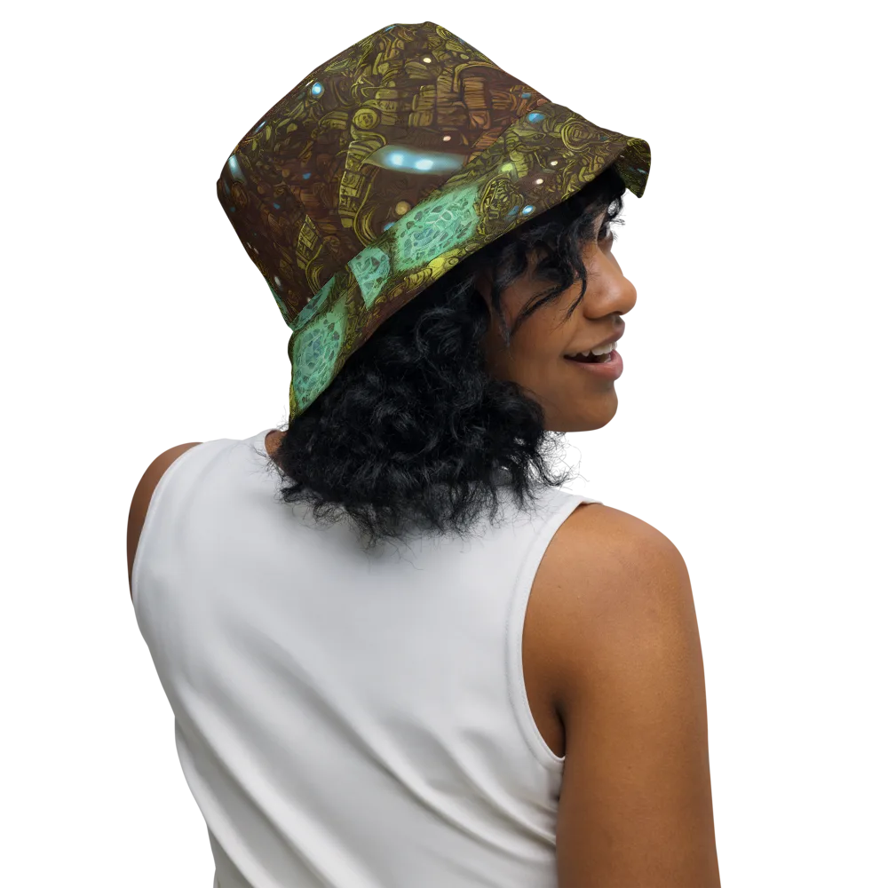 Bioluminescent Engine on Reversible Bucket Hat — Right Outside