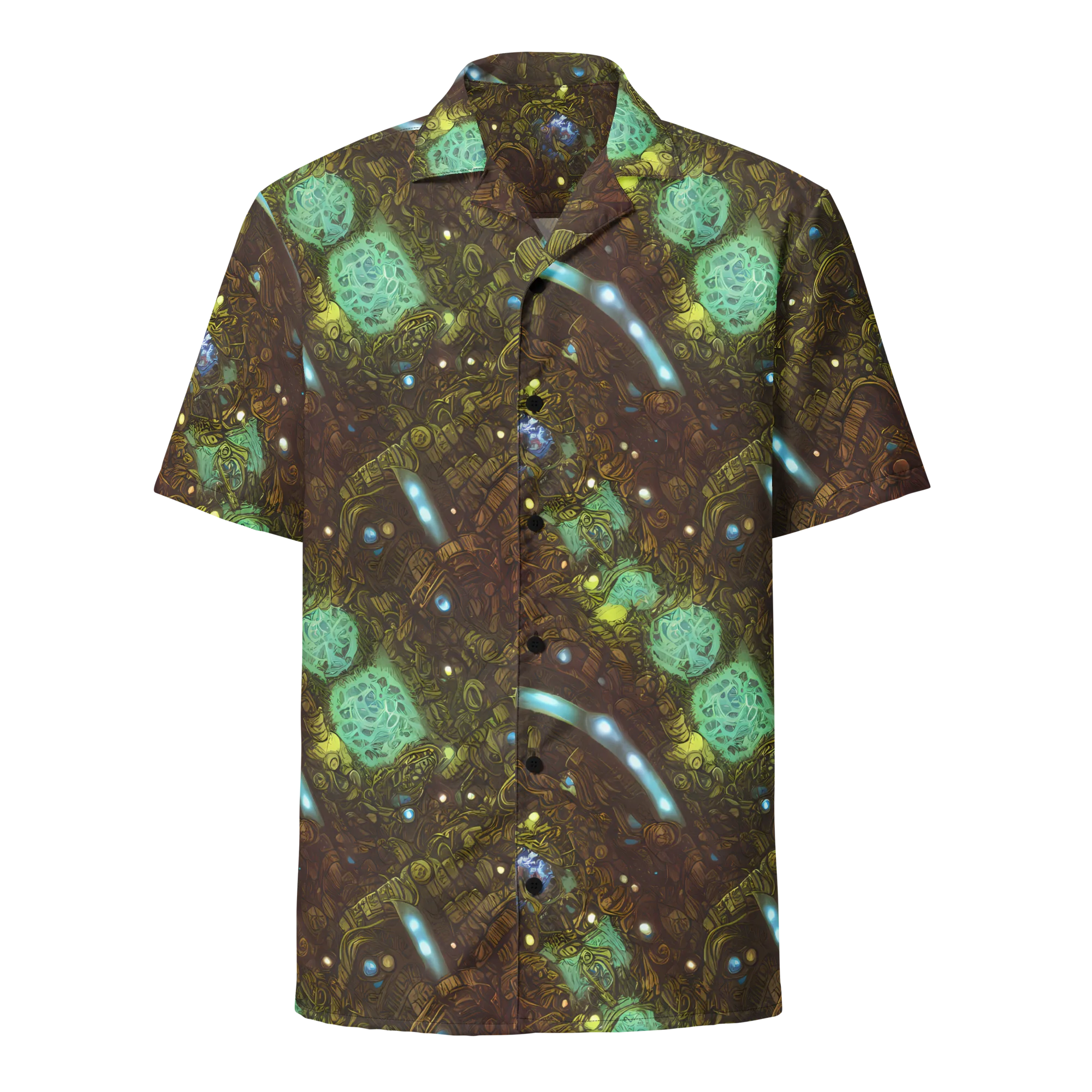 Bioluminescent Engine on Button Shirt — Front