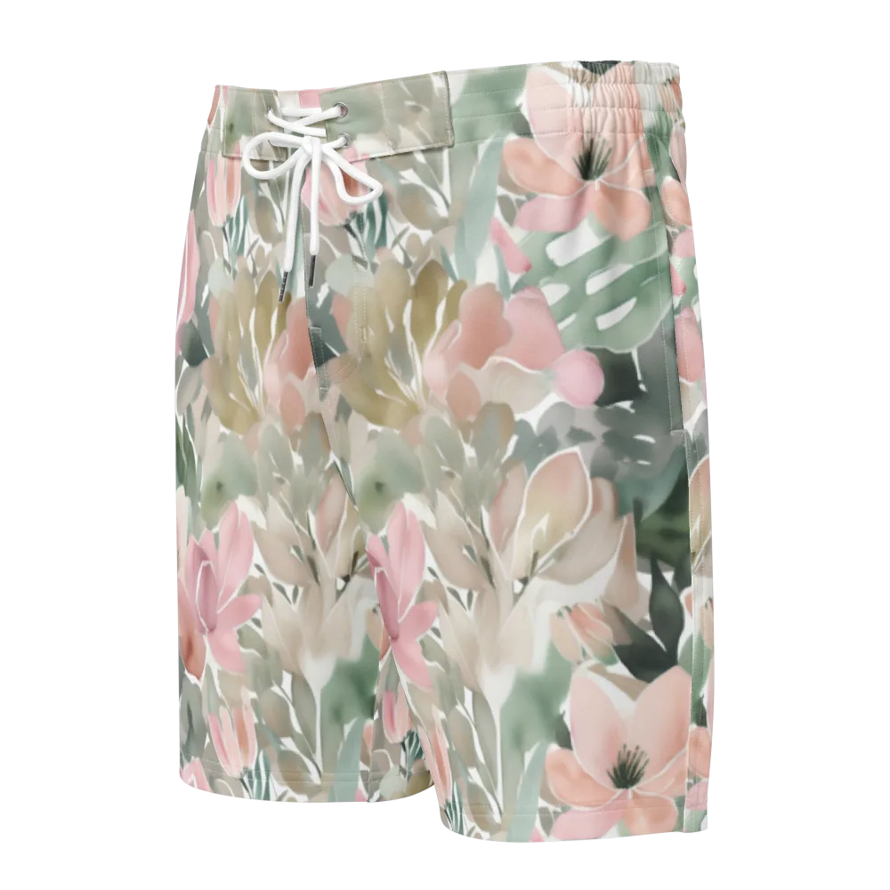 Sage Blossom on Men's Board Shorts — Front