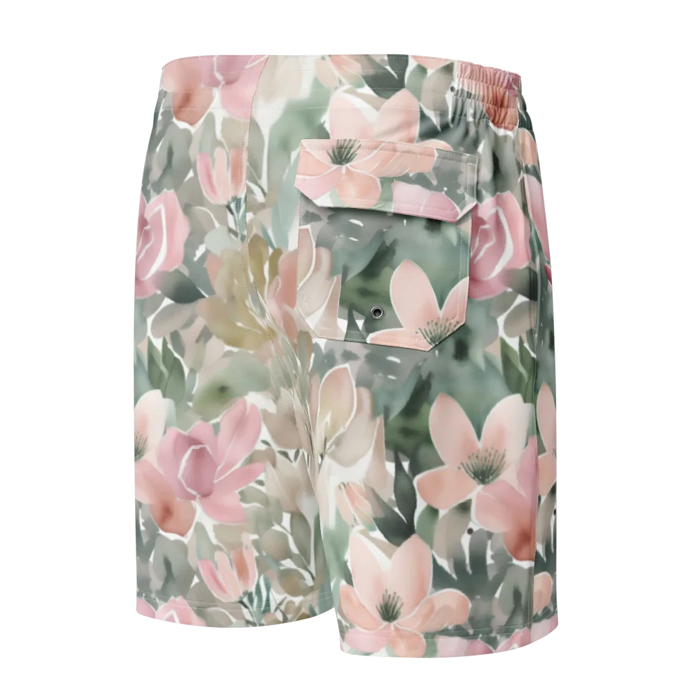 Sage Blossom on Men's Board Shorts — Back