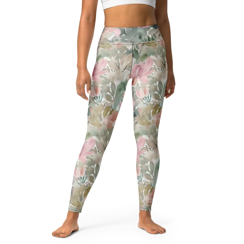 Sage Blossom on Yoga Leggings — Front
