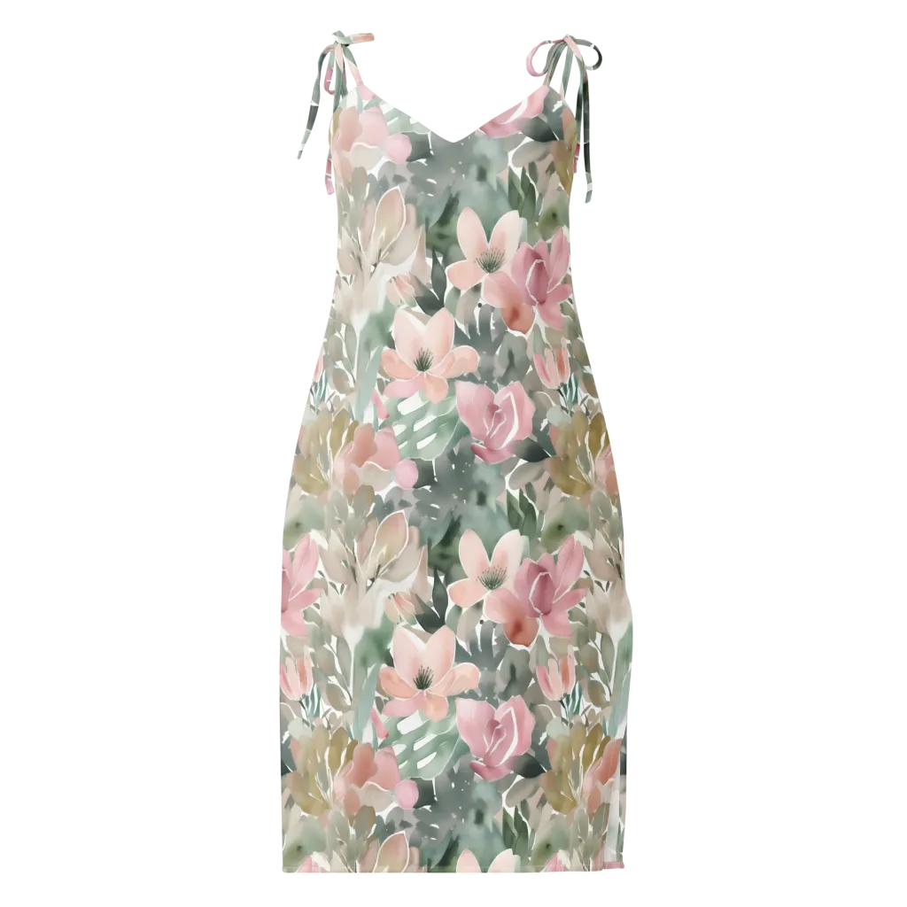 Sage Blossom on Slip Dress — Front