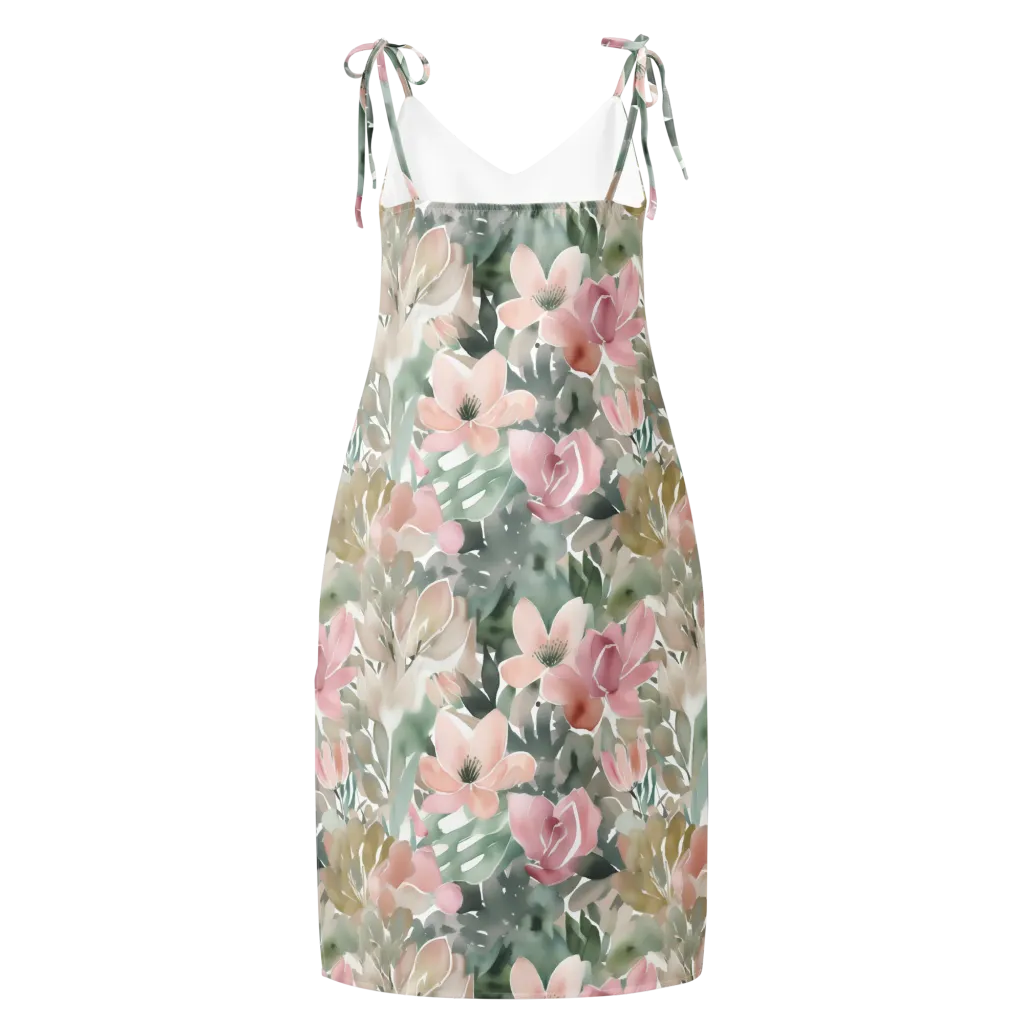 Sage Blossom on Slip Dress — Back