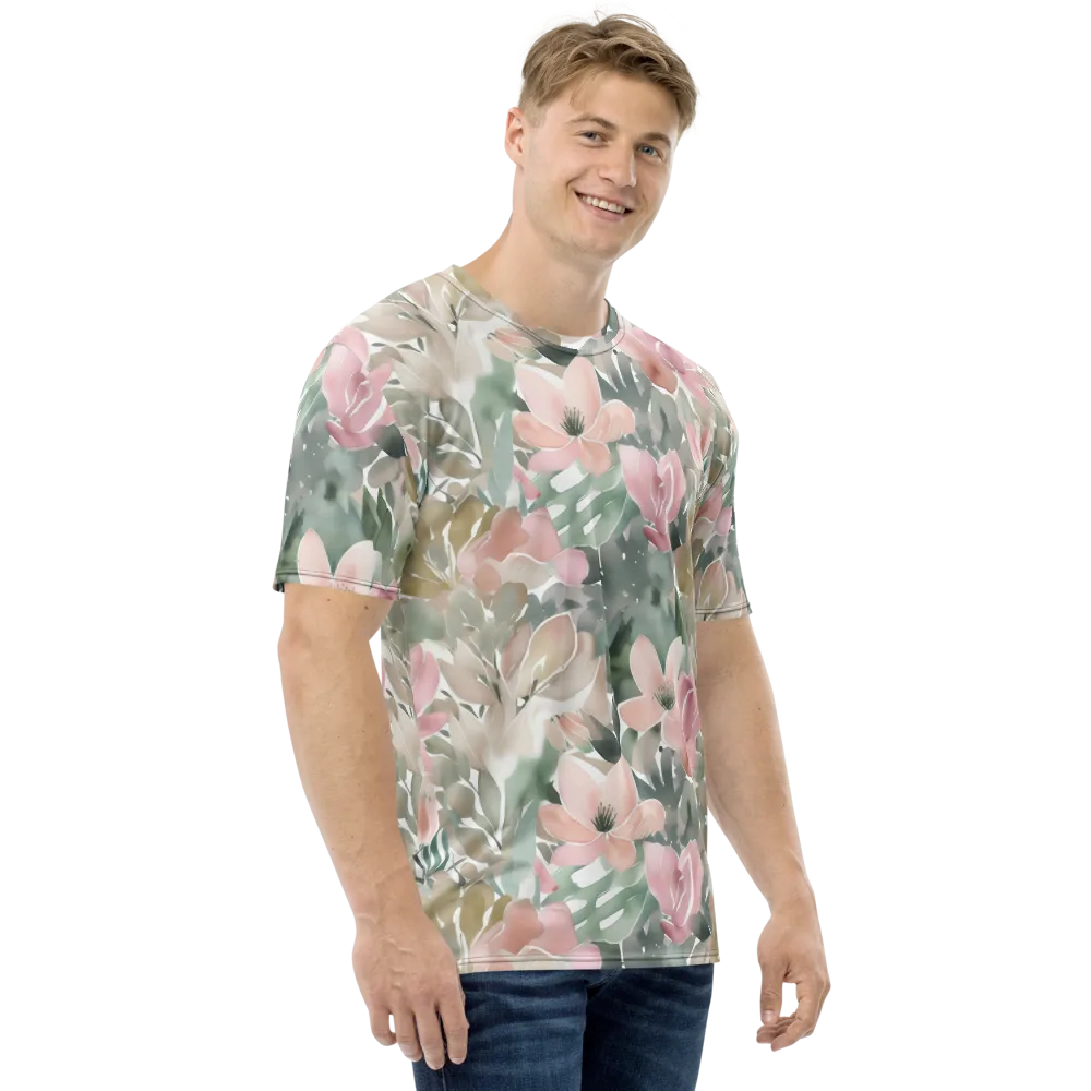 Sage Blossom on Men's Crew Neck T-Shirt — Right