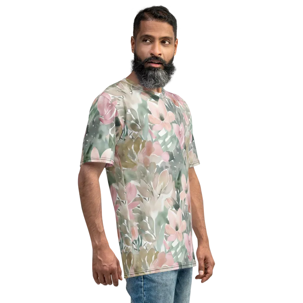Sage Blossom on Men's Crew Neck T-Shirt — Right