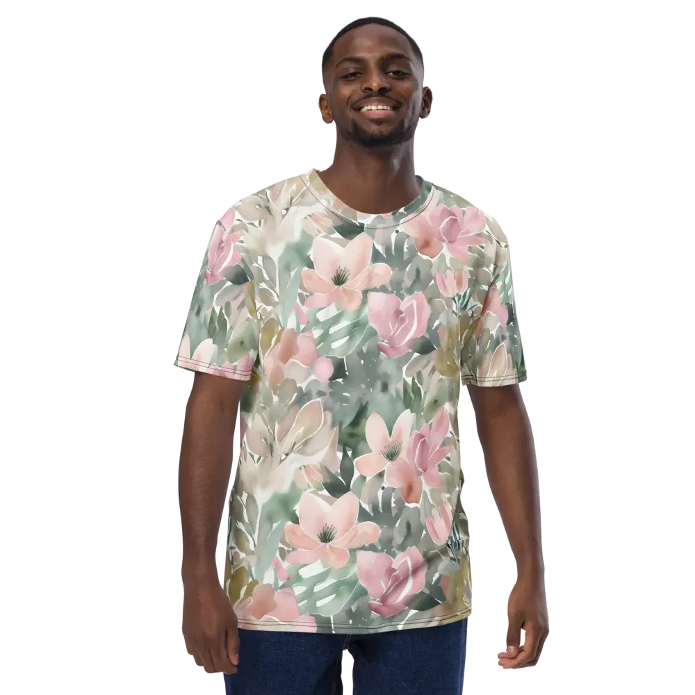Sage Blossom on Men's Crew Neck T-Shirt — Front