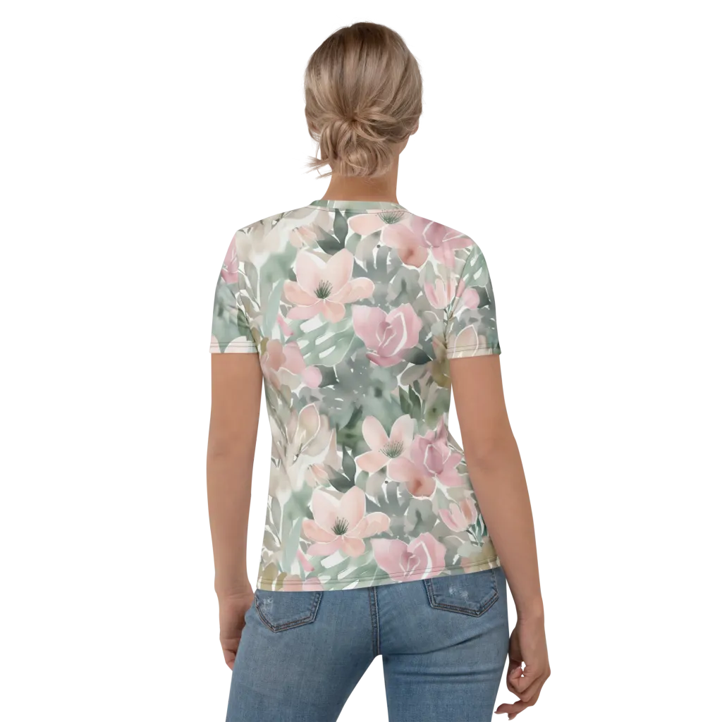Sage Blossom on Women's Crew Neck T-Shirt — Back