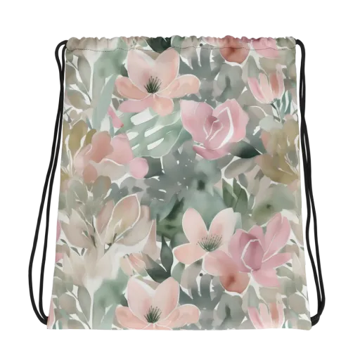 Sage Blossom on a Drawstring Bag