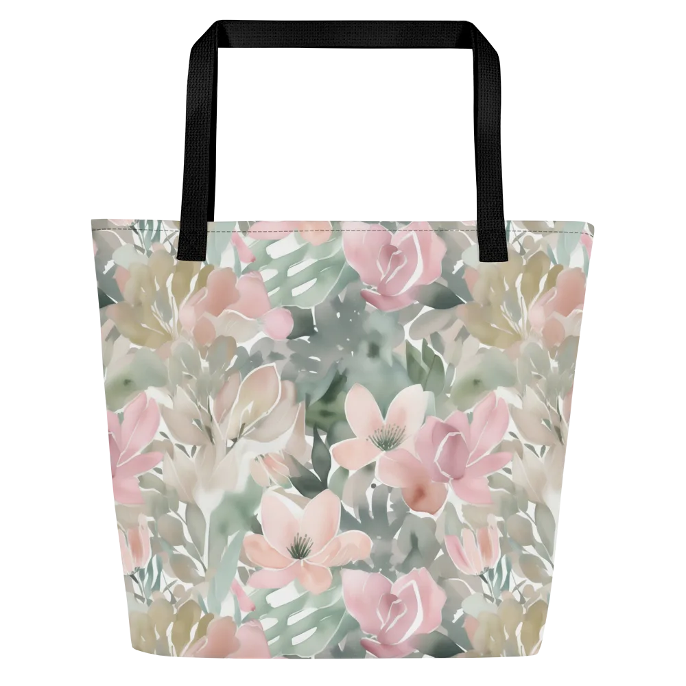 Sage Blossom on Large Tote Bag W/ Pocket — Front