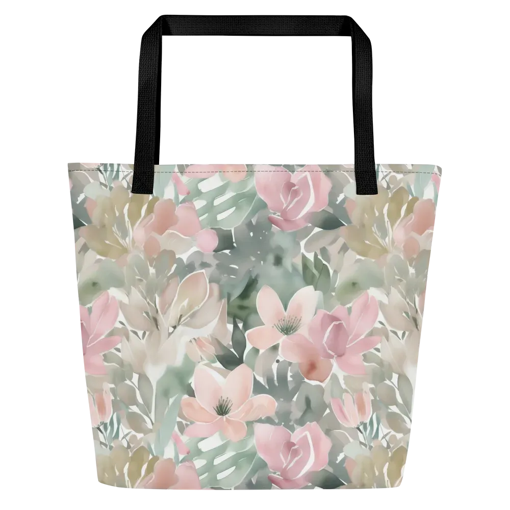 Sage Blossom on Large Tote Bag W/ Pocket — Front