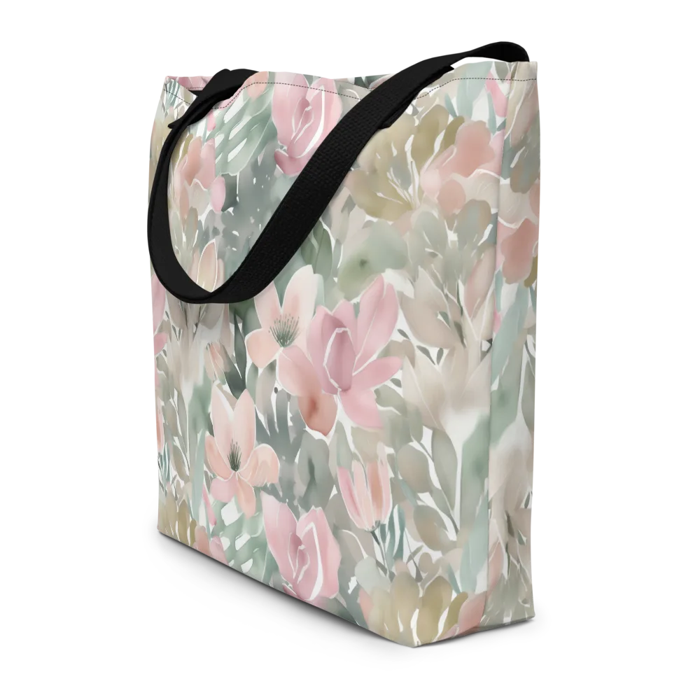Sage Blossom on Large Tote Bag W/ Pocket — Front