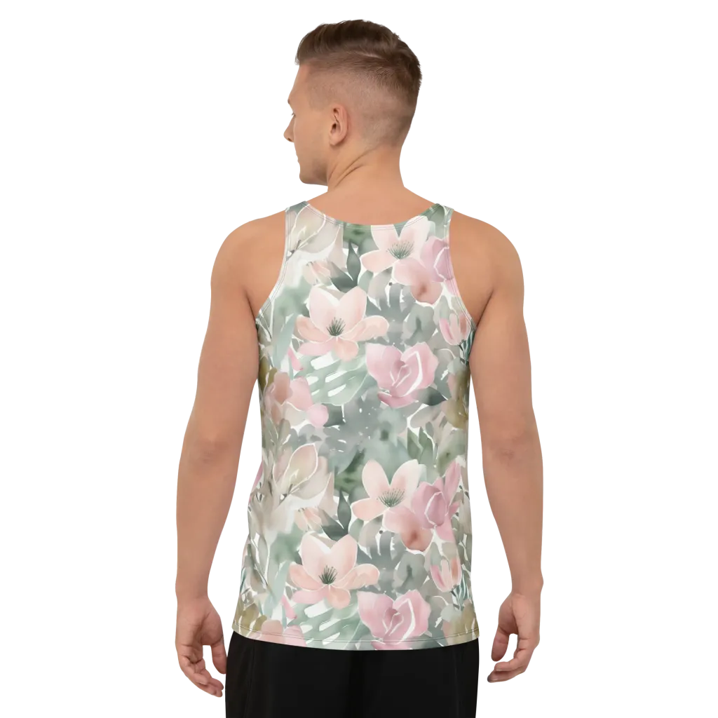 Sage Blossom on Men's Tank Top — Back
