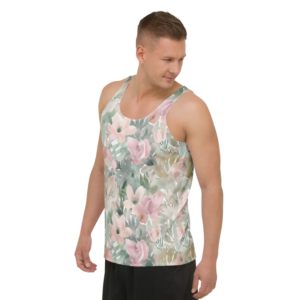Sage Blossom on Men's Tank Top — Left Front