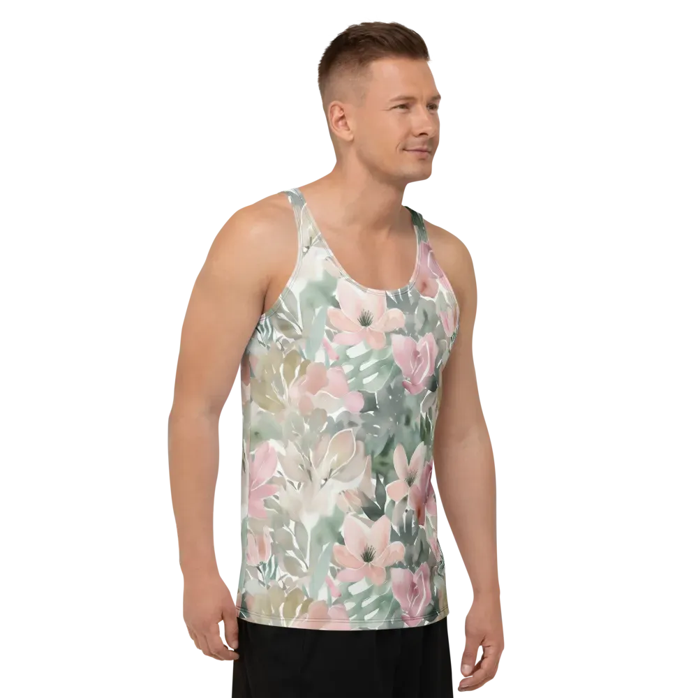Sage Blossom on Men's Tank Top — Right Front